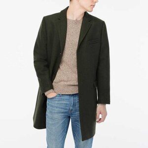 New 44 46 J Crew Factory Thompson topcoat in Dark Olive wool blend coat
